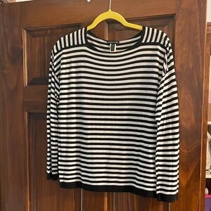 Eileen Fisher Black and White Striped Women's knit Top